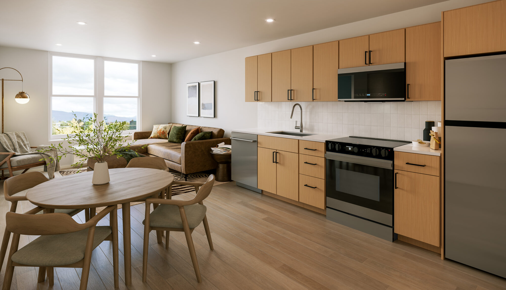 7th & Aspen Kitchen and living room