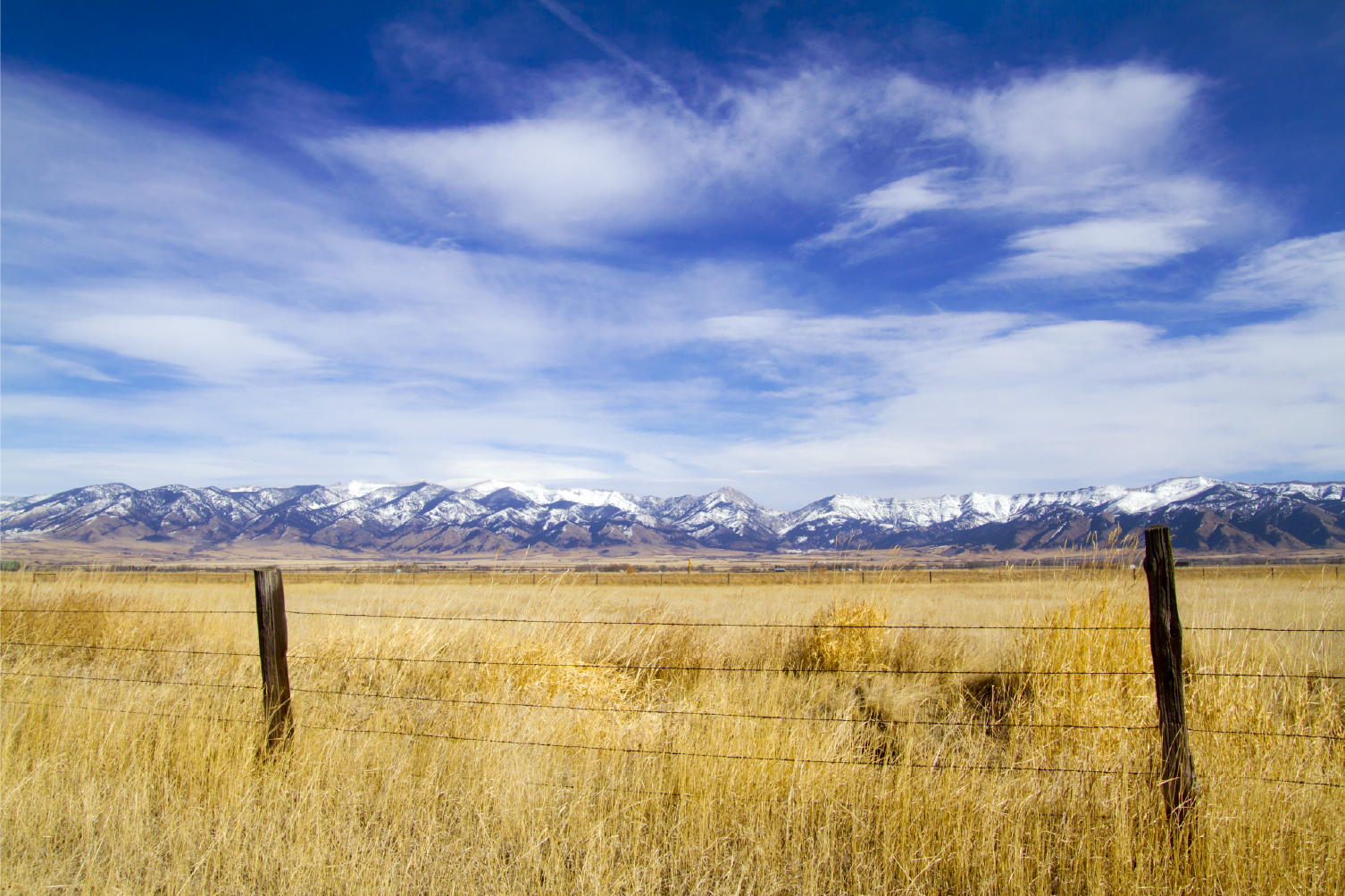 Bozeman, Montana, with the valley and the mountain range beyond